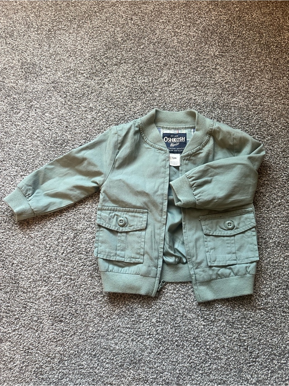 OshKosh B'gosh Sage Green Utility Bomber Jacket